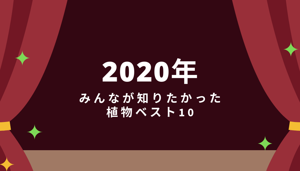 2020年みんなが知りたかった植物ベスト10