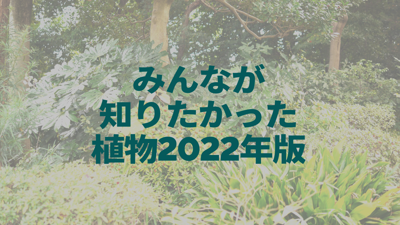 みんなが知りたかった植物2022年版